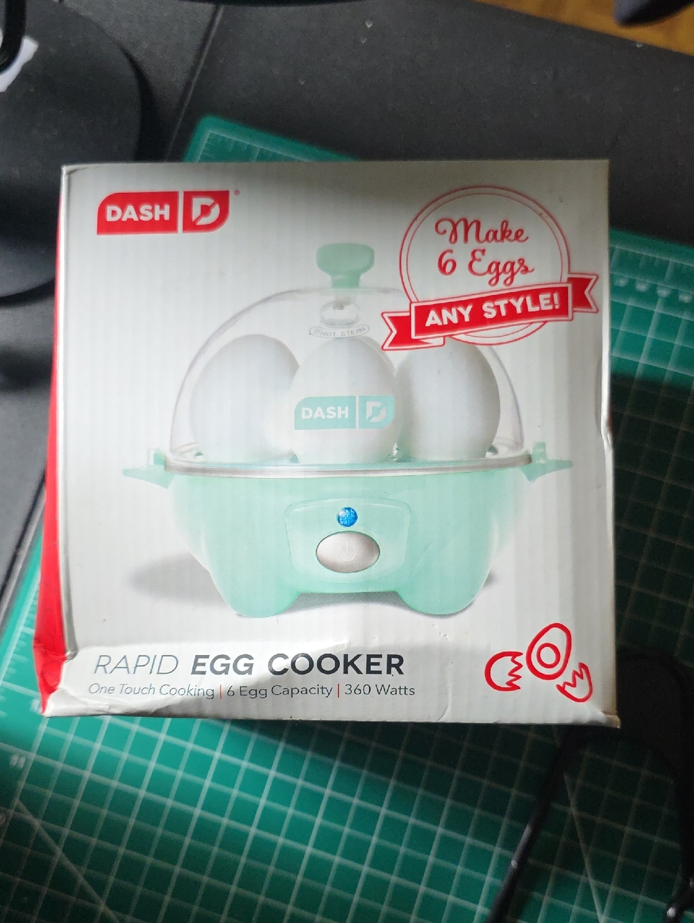 Ash Red Egg Cooker with White Accents Never Opened